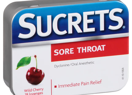 Sucrets Sore Classic Throat Lozenge, Original Formula, Wild Cherry, 18 Count (Pack Of 1)