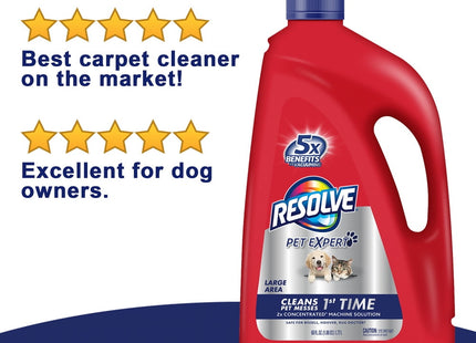 Resolve Jug Steam Concentrate Carpet Cleaner, Machine Solution For Steam Cleaning, Clean Scent, Red, 48 Fl Ounce (Pack Of 12)