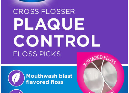 DenTek Cross Flosser Plaque Control Floss Picks X-Shaped Floss 75 Count (Pack Of 2)