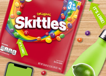 SKITTLES Original Summer Chewy Candy, Party Size, Resealable Bulk Candy Bag, 50 Ounce (Pack Of 2)