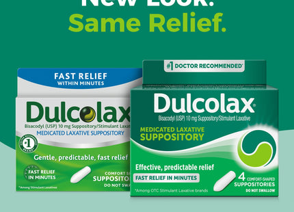 Dulcolax Laxative Suppository for Gentle, Overnight Constipation Relief 4ct (Pack Of 6)