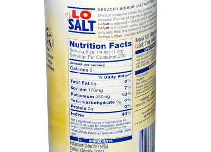 Losalt Premium Quality,  Sea And Rock Salts, Reduced Sodium Iodized Salt Alternative, 12.35 Ounce (Pack Of 24)