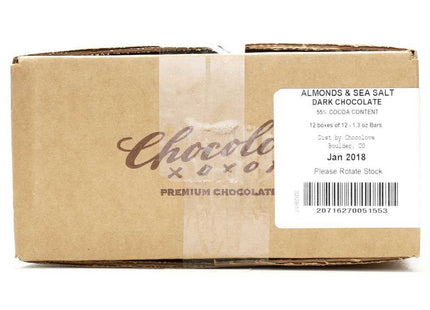 Chocolove Chocolate Bar, Almonds & Sea Salt in Dark Chocolate Mini Bar, 1.3 Ounce (Pack Of 12)