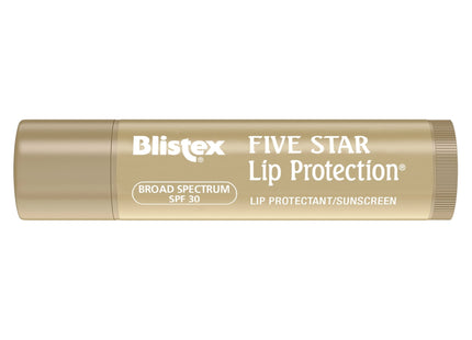 Blistex Five Star Lip Protection Balm stick, Moisture Shield with SPF 30, Wind & Water-Resistant Lip Care, 0.15 Ounce (Pack Of 3)