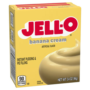 Jell-O Banana Cream, Artificial Flavored, Instant Pudding Mix & Pie Filling, No Artificial Sweeteners, 3.4 Ounce (Pack Of 3)