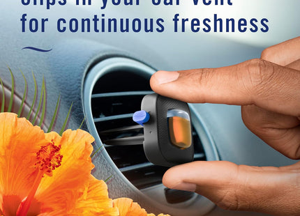 Febreze CAR Air Freshener, Hawaiian Aloha Scent, Eliminates Odors, Intensity Dial, Vent Clip, 0.06 Ounce (Pack Of 6)