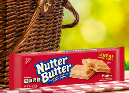 NABISCO Nutter Butter, Peanut Butter Creamy Wafer Cookies, Crunchy Cookies With Smooth Creamy Filling, 10.5 Oz (Pack Of 6)