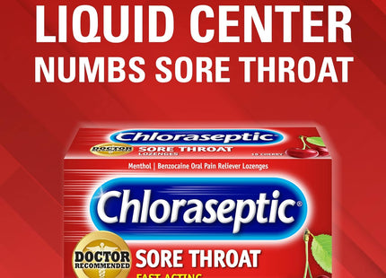 Chloraseptic Fast Acting Soar Throat Lozenges, Cherry Flavor, 18 Count (Pack Of 36)