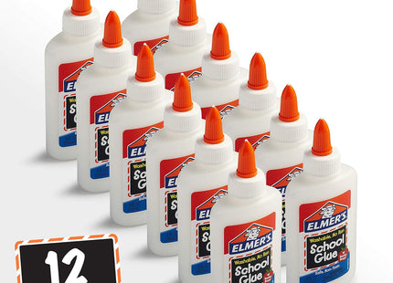 Elmer's School Glue, Washable Removable Non-toxic, Liquid White, 1.25 Ounce (Pack Of 6)