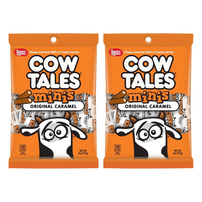 Goetze's Mini Vanilla Cow Tales, Original Caramel Minis, 4 Ounce (Pack Of 2)