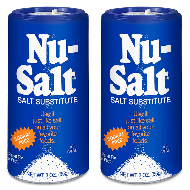 Nu-Salt Sodium-Free Salt Substitute, Contains Potassium Chloride, Table Salt Alternative, 3 Ounce (Pack Of 2)