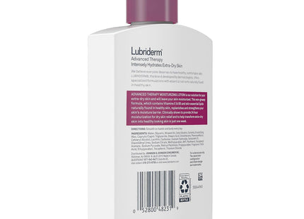 Lubriderm Advanced Therapy Moisturizing Hand & Body Lotion, Pro-Ceramide with Vitamins E & Pro-Vitamin B5, Fragrance Free, Intense Hydration for Itchy, Extra Dry Skin, Non-Greasy, 6 ounce (Pack Of 8)