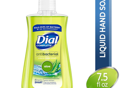 Dial Antibacterial Liquid Hand Soap, Soothing Aloe, With Moisturizer, Pump Bottle, 7.5 Ounce (Pack Of 10)