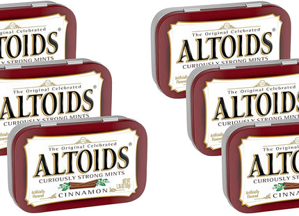 Altoids Curiously Strong Mints, Cinnamon Breath Mints Strong, Tins Pack, 1.76 ounce (Pack Of 6)