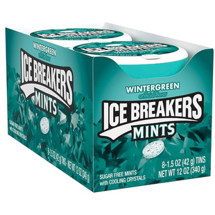 Ice Breakers Wintergreen Cooling Crystals, Sugar Free Mints, Mint Candy, 1.5 Ounce (Pack Of 8)