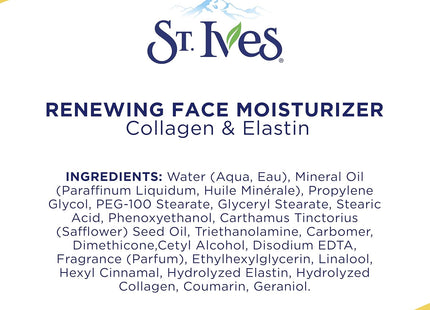 St. Ives Collagen Elastin Face Moisturizer for Dry Skin, Paraben free, Non Comedogenic, 10 Ounce (Pack Of 4)