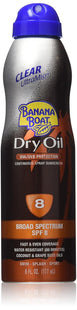 Banana Boat Tanning Dry Oil Clear Spray Sunscreen SPF8, Oxybenzone Free, 6 Ounce (Pack Of 12)