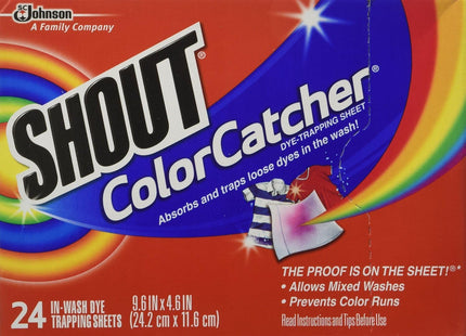 Shout Color Catcher, Dye-Trapping Sheets, for Laundry, Maintains Clothes Original Colors, 24 Sheets (Pack Of 1)