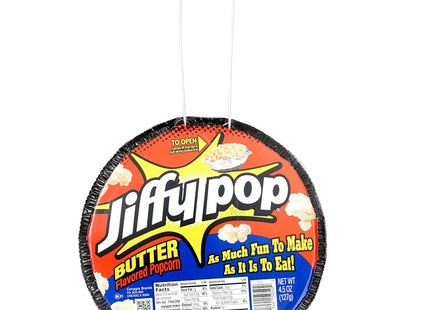 JIFFY POP Butter Flavored Popcorn Stovetop Popping Pan, Classic Butter Flavor Campfire Popcorn 4.5 Ounce (Pack Of 12)