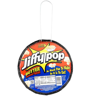 JIFFY POP Butter Flavored Popcorn Stovetop Popping Pan, Classic Butter Flavor Campfire Popcorn 4.5 Ounce (Pack Of 1)