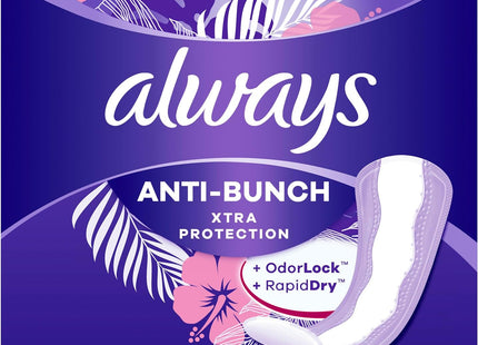 Always Xtra, Anti-Bunch, Xtra Protection, Daily Liners for Women, Extra Long, 68 Count (Pack Of 6)