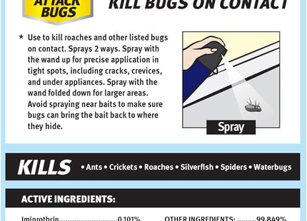 Raid Max Ant and Roach Spray, Insect Killer, Aerosol Can, 14.5 Ounce (Pack Of 3)