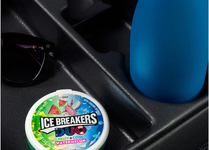 Ice Breakers Duo Fruit + Cool, Watermelon Flavored, cooling crystal, Sugar Free Mints Candy, 1.3 Ounce (Pack Of 6)