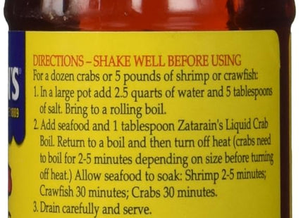 Zatarains Crab and Shrimp Boil New Orleans Style Liquid, Concentrated, 8-Ounce (Pack Of 1)