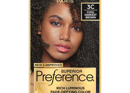 L'Oreal Paris Superior Preference Fade Defying, Shine Permanent Hair Color, 3C Cool Darkest Brown (Pack Of 4)