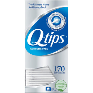 Q-Tips Flexible Cotton Swabs, For Home First Aid and Beauty, 100% Cotton, 170 Count (Pack Of 1)