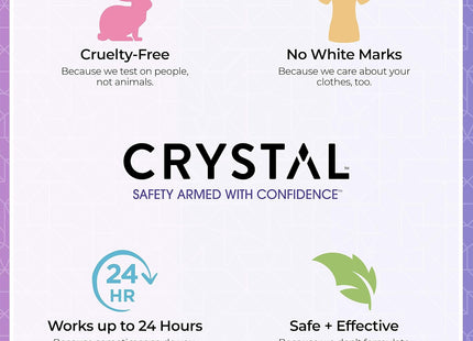 Crystal Natural Protection Roll-On, Body Deodorant, Unscented, Aluminum Chloride & Paraben Free, 2.25 Ounce (Pack Of 24)