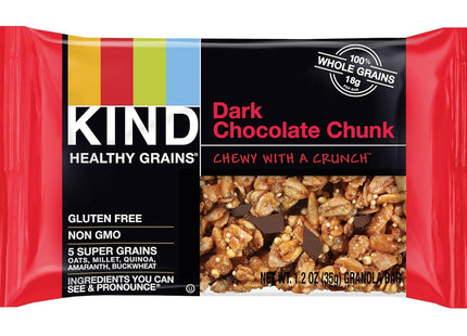 KIND Healthy Grain Bars, Gluten Free, Dark Chocolate Chunk Snack Bars, Healthy Snacks, 1.2 Ounce 5 Count Box (Pack Of 4)