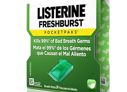 Listerine Pocketpaks, Fresh Breath Strips, Kills Bad Breath Germs, Freshburst Spearmint Flavor, 24-Strip (Pack Of 1)