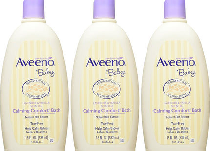 Aveeno Baby Nighttime Calming Comfort Bath, Body & Hair Wash - Lavender and Vani 18 Fl Oz (Pack Of 4)