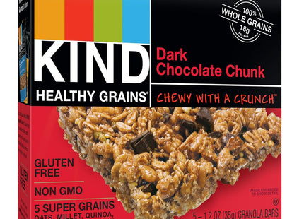 KIND Healthy Grain Bars, Gluten Free, Dark Chocolate Chunk Snack Bars, Healthy Snacks, 1.2 Ounce 5 Count Box (Pack Of 4)