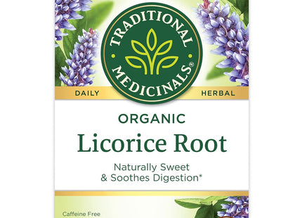 Traditional Medicinals Organic Licorice Root, Caffeine Free, Herbal Tea, 16 Count (Pack Of 24)