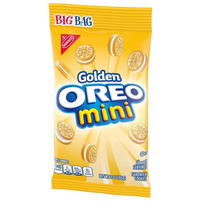 Nabisco OREO Mini Golden Sandwich Cookies, Vanilla Flavor, 3 Ounce (Pack Of 2)