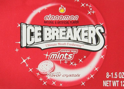 Ice Breakers cinnamon flavor crystals, Sugar Free, Fresh Breath, Mints Tin, 1.5 Ounce (Pack Of 2)