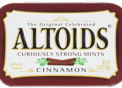 Altoids Curiously Strong Mints, Cinnamon Breath Mints Strong, Tins Pack, 1.76 ounce (Pack Of 12)