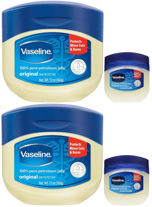 Vaseline Original Skin Protectant Healing, Petroleum Lubricating Jelly, Unisex, 13 Ounce (Pack Of 2)