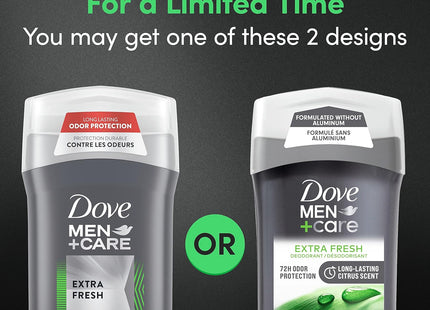 Dove Men+Care Odor Protection, Long Lasting Antiperspirant Deodorant Stick, Extra Fresh, 3 Ounce (Pack Of 1)