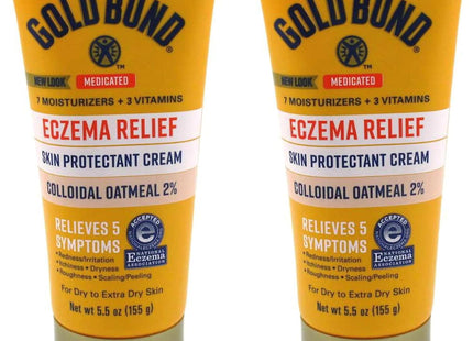 Gold Bond Medicated Eczema Relief Skin Protectant Cream, Colloidal Oatmeal 5.5 Ounce (Pack Of 2)