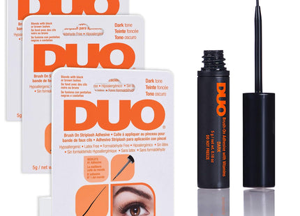 Duo Eye Lash Glue Brush-On Strip lash Adhesive, Dark Tone Eyelash, 0.18 Ounce (Pack Of 12)