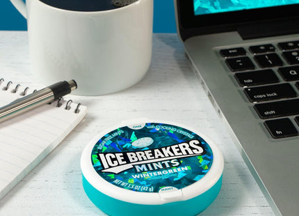 Ice Breakers Wintergreen Cooling Crystals, Sugar Free Mints, Mint Candy, 1.5 Ounce (Pack Of 12)