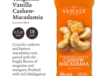 Sahale Snacks Tangerine Vanilla Cashew Macadamia Glazed Mix, 1.5 oz (Pack Of 12)