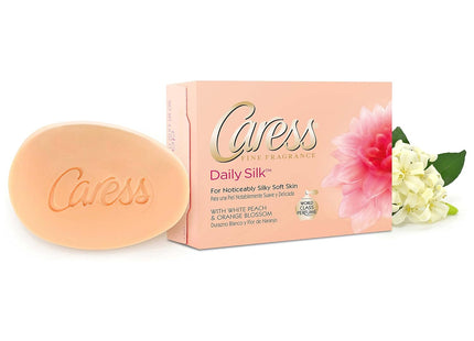 Caress Daily Silk Beauty Bars, White Peach & a Blend of Silk Orange Blossom, 4.25 oz 2 Bar (Pack Of 4)