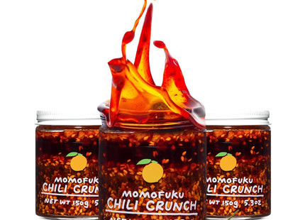 Momofuku Original Chili Oil, Crunchy Garlic, Shallots, Spicy Chili Crisp for Cooking as Sauce or Topping, 5.3 Ounces (Pack Of 3)