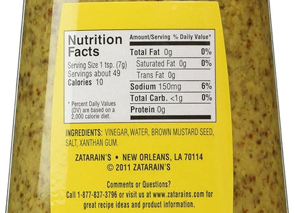 Zatarain's No Artificial Flavors Kosher Creole Mustard, Authentic Flavor, Marinades, And Dressings, Bottle, 12 Ounce (Pack Of 3)