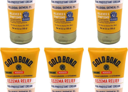 Gold Bond Medicated Eczema Relief Skin Protectant Cream, Colloidal Oatmeal 5.5 Ounce (Pack Of 2)