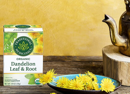 Traditional Medicinals Tea, Organic Dandelion, Leaf and Root Herbal Tea, 16 Count (Pack Of 3)